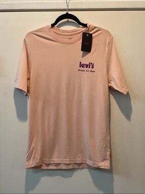 Levi's Light Pink Tee with Purple Logo